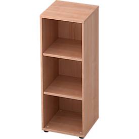 Bibliothèque étagères TOPAS LINE, 3 HC, panneau de particules, l. 400 x P 400 x H 1100 mm, décor noyer