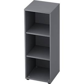 Bibliothèque étagères TOPAS LINE, 3 HC, panneau de particules, l. 400 x P 400 x H 1100 mm, graphite