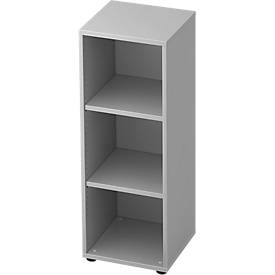 Bibliothèque étagères TOPAS LINE, 3 HC, panneau de particules, l. 400 x P 400 x H 1100 mm, gris clair