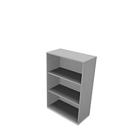 Bibliothèque étagères X-TIME-WORK, 3 HC, l. 860 x P 430 x H 1310 mm, alu