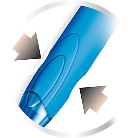 BIC 4 Colours Grip Vierfarb-Kugelschreiber mit mittlerer Spitze und weichem Griff, 1 Stück