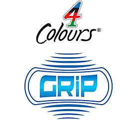 BIC 4 Colours Grip Vierfarb-Kugelschreiber mit mittlerer Spitze und weichem Griff, 1 Stück