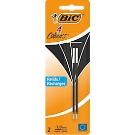BIC 4 Colours Original Nachfüllminen, mittlere Spitze, Schwarz, 2er Pack