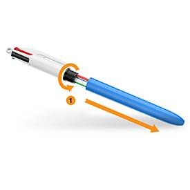 BIC 4 Colours Original Vierfarb-Kugelschreiber mit 1,0-mm-Spitze, 1 Stück