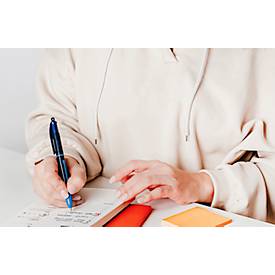 BIC 4 Colours Smooth Vierfarbkugelschreiber mit 40 % weicherer Tinte, 1 Stück im Blister, Schaftfarbe Drop-Blau