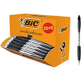 BIC Atlantis Classic Druckkugelschreiber mit mittlerer Spitze, Schwarz, 36er Vorteilspack