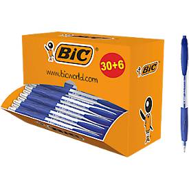 BIC Atlantis Classic retractable ballpoint pen with medium point, blue, pack of 36