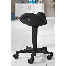 Bimos Sattelhocker, Sattelsitz, 3D-Sitzdynamik, Sitzhöhe 540-800 mm, Universalrollen Ø 65 mm, schwarz