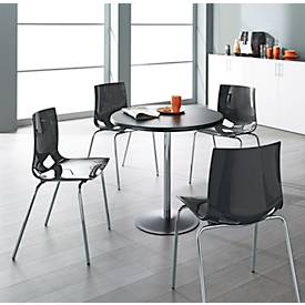 Bistrostuhl FONDO, 4-Bein-Kunststoffstuhl, Gestell verchromt, bis 6 Stühle stapelbar, anthrazit