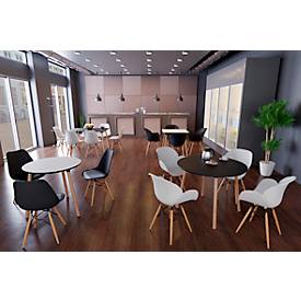 Bistrotisch Palomba, rund, 4-Fuß Gestell aus Massivholz, Ø 1000 x H 750 mm, schwarz/Buche