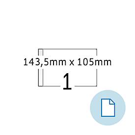 Blattetiketten HERMA 8492, permanenthaftend, bedruckbar, B 143,5 x H 105 mm, Papier, weiß, 2000 Stück/2000 Blatt