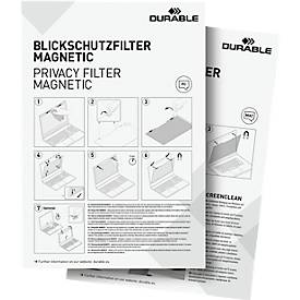 Blickschutzfilter Durable MAGNETIC, für Notebooks & Touchscreens mit 14,0'' & Bildformat 16:9, inkl. Dokumententasche & Mikrofasertuch, anthrazit/grau