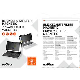 Blickschutzfilter Durable MAGNETIC, für Notebooks & Touchscreens mit 14,0'' & Bildformat 16:9, inkl. Dokumententasche & Mikrofasertuch, anthrazit/grau