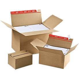 Blitzbodenkarton, DIN A4, doppelter Boden, Selbstklebeverschluss, braun, 10 Stück