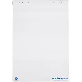 Bloc en papier recyclé pour flipchart - papier vierge - 5 blocs de 20 feuilles - notre marque Schäfer Shop Select