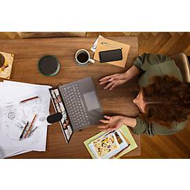 Bluetooth Freisprecheinrichtung Jabra SPEAK2 75, tragbar, bis 4 Teilnehmer, bis 30 m, bis 32 h, 4 Mikrofone, USB-C, optimiert für Microsoft Teams, dunkelgrau
