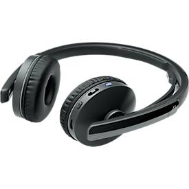 Bluetooth Headset EPOS | Sennheiser ADAPT 260, binaural, UC-optimiert, zertifiziert für Microsoft Teams®, bis 25 m, bis 27 h, mit USB-Dongle, schwarz