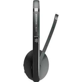 Bluetooth Headset EPOS | Sennheiser ADAPT 260, binaural, UC-optimiert, zertifiziert für Microsoft Teams®, bis 25 m, bis 27 h, mit USB-Dongle, schwarz