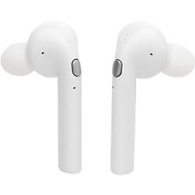 Bluetooth-Kopfhörer Liberty, 400 mAh Ladebox, Ohrstöpsel, schwarz oder weiß, Werbedruck 25 x 30/30 x 30 mm