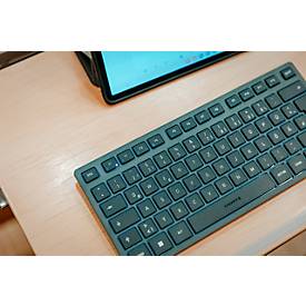 Bluetooth Tastatur Cherry KW 7100 Mini BT Slate Blue, QWERTZ, Multi-Device, kompaktes Format, inkl. Transporttasche