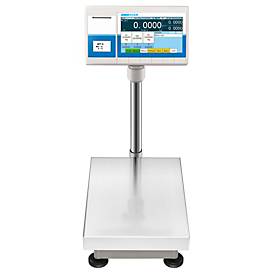 Boden-Kontrollwaage ae ADAM BTT 75, ungeeicht, Ablesbarkeit 5 g/Wägebereich bis 75 kg, Touchscreen, Etikettendrucker, RS-232/USB, Netz-/Akkubetrieb