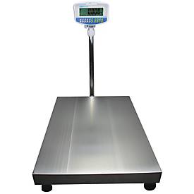 Boden-Kontrollwaage ae ADAM GFK 150Mplus, geeicht, Ablesbarkeit 50 g/Wägebereich bis 150 kg, RS-232, Netz- und Akkubetrieb, Plattform B 300 x T 400 mm