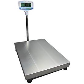 Boden-Kontrollwaage ae ADAM GFK 60Mplus, geeicht, Ablesbarkeit 20 g/Wägebereich bis 60 kg, RS-232, Netz- und Akkubetrieb, Plattform B 300 x T 400 mm