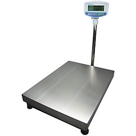 Boden-Kontrollwaage ae ADAM GFK 60Mplus, geeicht, Ablesbarkeit 20 g/Wägebereich bis 60 kg, RS-232, Netz- und Akkubetrieb, Plattform B 300 x T 400 mm