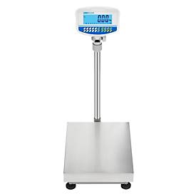 Boden-Kontrollwaage ae ADAM GFK-Plus 150, ungeeicht, Ablesbarkeit 10 g/Wägebereich bis 150 kg, RS-232, Netz- und Akkubetrieb, Plattform B 400 x T 500 mm
