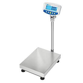 Boden-Kontrollwaage ae Adam GFK-S 150, ungeeicht, Ablesbarkeit 10 g/Wägebereich bis 150 kg, RS-232, Netzbetrieb, Plattform B 400 x T 500 mm