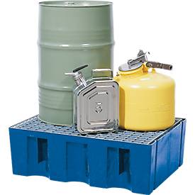 Boden-/Paletten-Wanne asecos, mit verzinktem Gitterrost