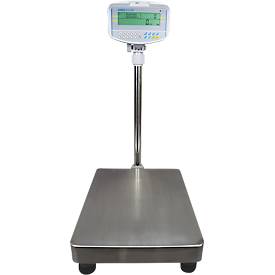 Boden-Zählwaage Adam GFC 300, Wägebereich 10 g-300 kg, LC-Display, Ziffernblock, RS-232, Netzanschluss/Akku, B 400 x T 620 x H 860 mm, Edelstahl, grau