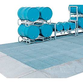 Bodenauffangwanne ASECOS, Stahl verzinkt, 80 l Auffangvolumen, B 1000 x T 1000 x H 123 mm, versch. Ausführungen