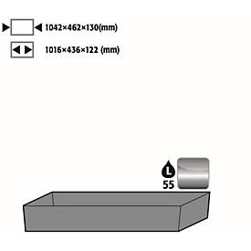 Bodenauffangwanne Standard für asecos Sicherheitsschränke der Q30, Q90 und S90 Serie, Edelstahl 1.4016, B 1042 x T 462 x H 122 mm, 55,5 l