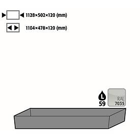 Image of Bodenauffangwanne Standard für asecos Sicherheitsschränke der S-30 Serie, Stahlblech, lichtgrau, B 1128 x T 502 x H 120 mm, 59 l