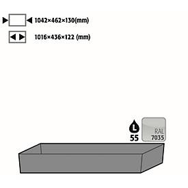Bodenauffangwanne STAWA-R für asecos Sicherheitsschränke der Q30, Q90 und S90 Serie, Stahlblech, lichtgrau, B 1042 x T 507 x H 131 mm, 55 l