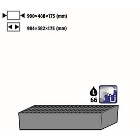 Image of Bodenauffangwanne Stawa-R Groß mit Gitterrost für asecos Chemikalienschränke der CS und CX Serie, Stahlblech, blau, B 990 x T 488 x H 175 mm, 66 l