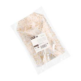 Bodenbeutel Papstar, mit goldenen Sternen, Stärke 30 μ, L 235 x B 145 x H 58 mm, Polypropylen, gold-transparent, 10 Stück