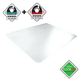Bodenschutzmatte Floortex Cleartex® Unomat® Original, rechteckig, für Hartböden/Teppichböden, rutschhemmend, L 1190 x B 890 mm, PC, transparent