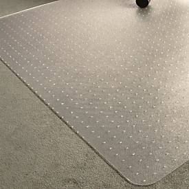 Bodenschutzmatte Floortex Marlon BioPlus, rechteckig, für Teppichböden bis H 12 mm, geeignet für Fußbodenheizungen, L 1340 x B 1150 mm, PC, transparent