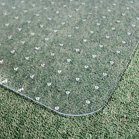 Bodenschutzmatte Floortex Valuemat Basic, rechteckig, für Teppichböden bis H 6 mm, Stärke 2 mm, L 1200 x B 900 mm, Vinyl, transparent