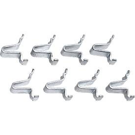 Bodenträger für Schäfer Shop Select Materialschränke Serie MS mit Rastermaß 25 mm, B 13 x T 28 x H 34 mm, Stahl verzinkt, 8 Stück