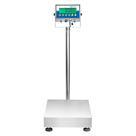 Bodenwaage ae ADAM Gladiator GGF 150, ungeeicht, wasserfest, Ablesbarkeit 5 g/Wägebereich bis 150 kg, RS-232, LED, Plattform B 400 x T 500 mm, Edelstahl
