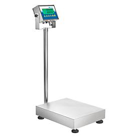 Bodenwaage ae ADAM Gladiator GGF 150, ungeeicht, wasserfest, Ablesbarkeit 5 g/Wägebereich bis 150 kg, RS-232, LED, Plattform B 400 x T 500 mm, Edelstahl