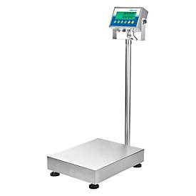 Bodenwaage ae ADAM Gladiator GGF 75, ungeeicht, wasserfest, Ablesbarkeit 2 g/Wägebereich bis 75 kg, RS-232, LED, Plattform B 400 x T 500 mm, Edelstahl