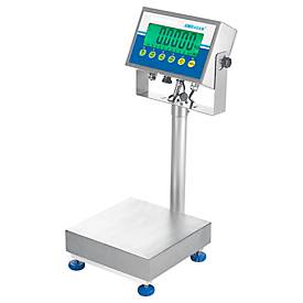 Bodenwaage ae ADAM Gladiator GGF 75H, ungeeicht, wasserfest, Ablesbarkeit 1 g/Wägebereich bis 75 kg, RS-232, LED, Plattform B 400 x T 500 mm, Edelstahl