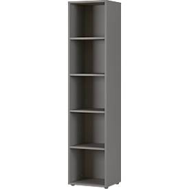 Boekenkast Agenda, 5 OH, B 450 x D 400 x H 1970 mm, grafiet