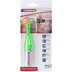 Bohrloch Sprühmarker edding 8870, für das Markieren von Bohrlöchern bis T 50 mm & Ø 3-13 mm, abwischbar, mit Sicherheitsverschluss, neongrün