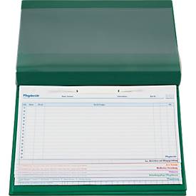 BOI Pflegedokumentenmappen System Line, 8 Klarsichttaschen, 4 Registerblätter, PVC, 19 mm Füllhöhe, grün, 10 Stück