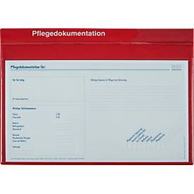 BOI Pflegedokumentenmappen System Line, 8 Klarsichttaschen, 4 Registerblätter, PVC, 19 mm Füllhöhe, rot, 10 Stück